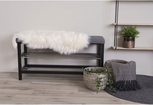 Covor din piele de miel, piele ecologică 50x85 cm, ivory