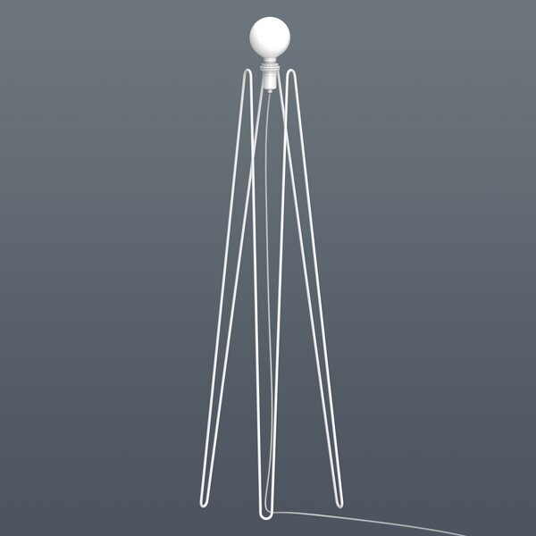 GRUPA Model M2 LED floor lamp alb, cablu alb, Alb, Camera de zi / sufragerie, Metal, Modern