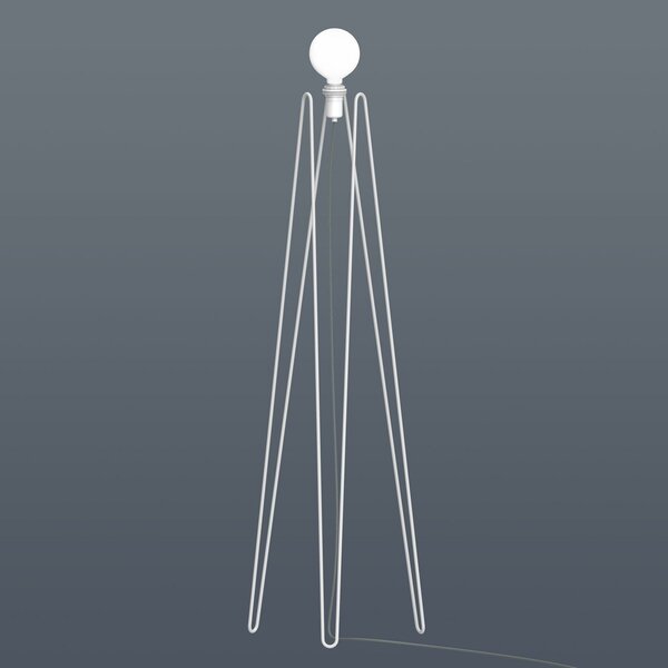 GRUPA Model M2 LED floor lamp alb, cablu negru, Alb, Camera de zi / sufragerie, Metal, Modern