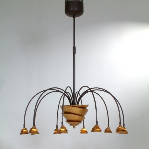 Holländer Lampă suspendată LED Fontaine fier-maro-auriu, reglabil, Maro / Rugină, Camera de zi / sufragerie, Metal, Design