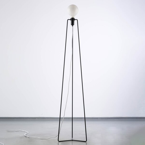 GRUPA Model M3 lampă de podea LED negru, cablu alb, Negru, Camera de zi / sufragerie, Metal, Modern