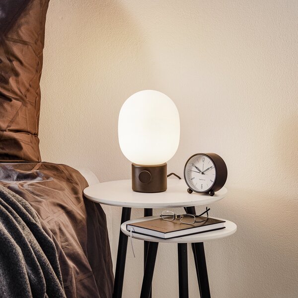 Lampă de masă Audo Copenhagen, JWDA, reglabil, Negru, Camera de zi, Sticlă, Design
