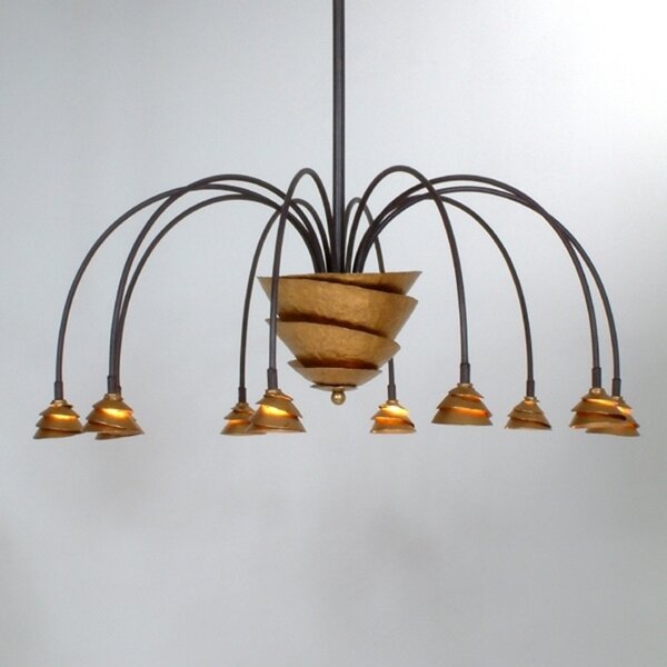 Holländer Lampă suspendată LED Fontaine fier-maro-auriu, reglabil, Maro / Rugină, Camera de zi / sufragerie, Metal, Design
