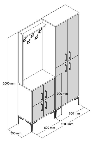 Mobilier hol Betina B (Alb). 1088195