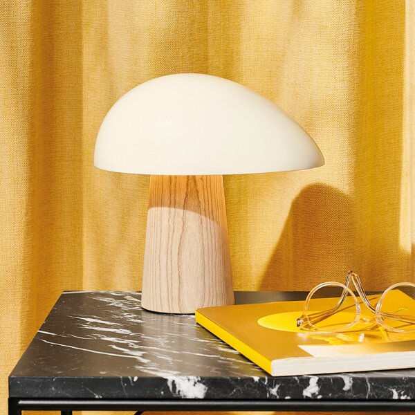Lampă de masă FRITZ HANSEN, Night Owl, Alb, Camera de zi, Lemn, Design