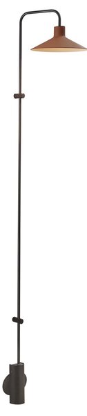 Bover Aplică de perete LED Platet A/06, negru/teracotă, 154 cm, reglabil, Negru, Camera de zi / sufragerie, Aluminiu, Design