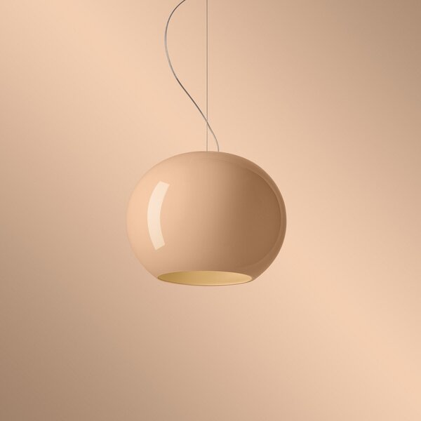Foscarini lampă suspendată Buds 3, cipria, E27, suspensie 350 cm, reglabil, Bej, Camera de zi / sufragerie, Sticlă, Design