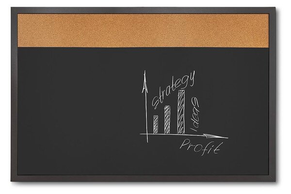 Tablă Combi Board / plută 60 × 90 cm, neagră