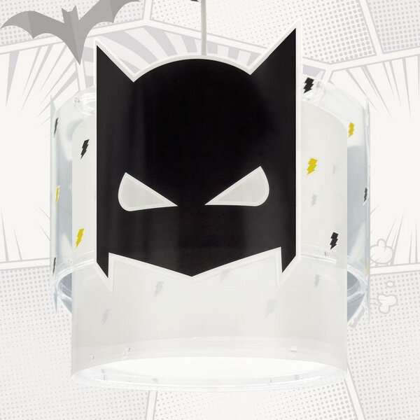 Dalber Lampă suspendată DARK HERO, alb/negru, Ø 26 cm, E27, reglabil, Negru, Camera copiilor, Plastic