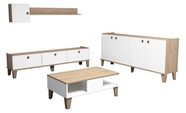 Mobilier living Sommer 3 (Stejar + Alb). 1088212
