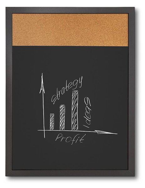Tablă Combi Board / plută 45 × 60 cm, neagră