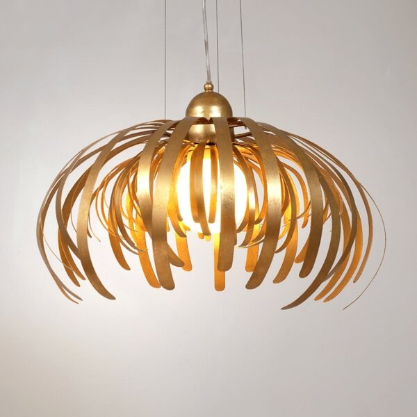 Holländer Alessia - lampă susp aurie grandioasă, reglabil, Auriu / Alamă, Camera de zi / sufragerie, Metal, Design