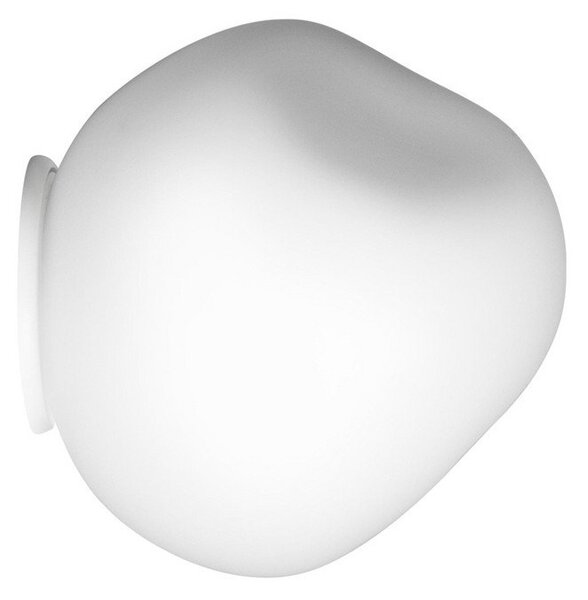 Foscarini plafonieră Hoba Piccola, Ø 12 cm, alb, sticlă, reglabil, Alb, Camera de zi / sufragerie, Sticlă, Design