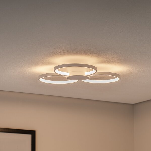 BEGA Bega plafonieră LED 51299.1, alb catifelat, metal, DALI, reglabil, Alb, Camera de zi / sufragerie, Metal
