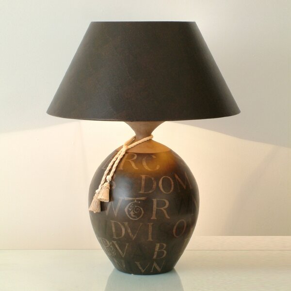Holländer Lampă masă Carattere Grandissima cu picior ceramic, Maro / Rugină, Camera de zi / sufragerie, Ceramică, Modern