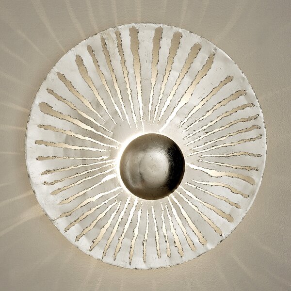 Holländer Aplică perete LED Pietro, formă rotundă, argintiu, Gri, Camera de zi / sufragerie, Metal, Design