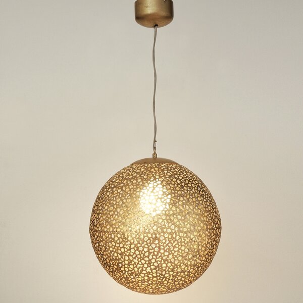 Holländer Lampă suspendată Utopistico, reglabil, Auriu / Alamă, Camera de zi / sufragerie, Metal, Design, glob