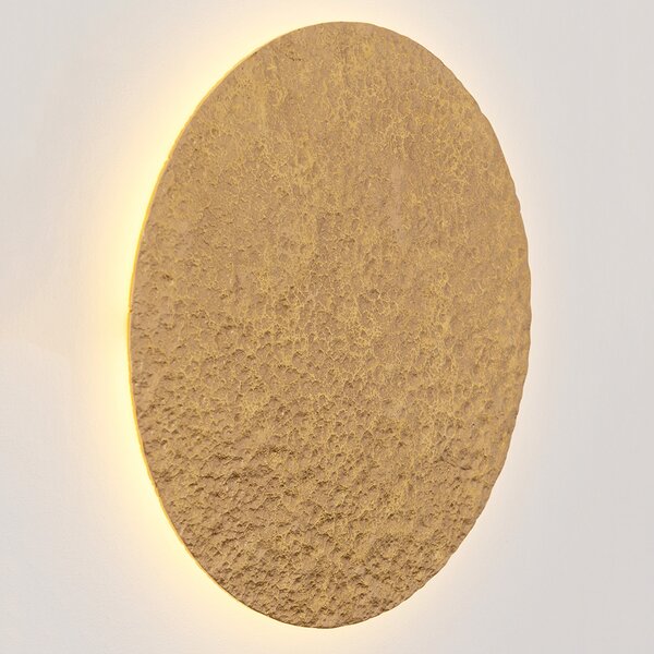 Holländer Aplică de perete LED Meteor, Ø 55 cm, auriu, reglabil, Auriu / Alamă, Camera de zi / sufragerie, Metal, Modern