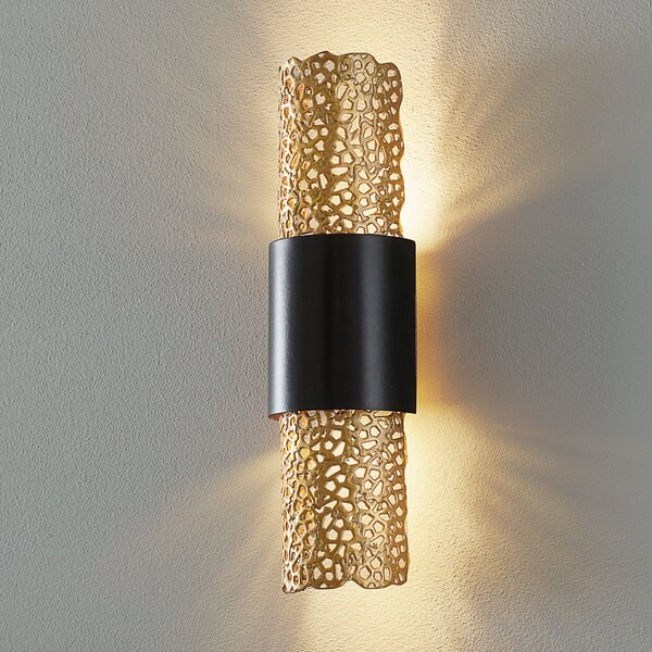Holländer Aplică de perete Palazzo, auriu/maro, reglabil, Auriu / Alamă, Camera de zi / sufragerie, Metal, Modern