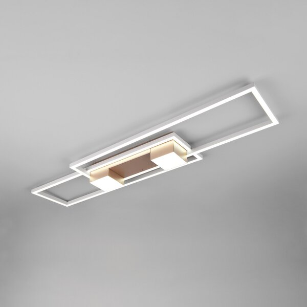 Trio Lighting Albany plafonieră LED, maro, 100 x 28 cm, aluminiu, CCT dimabil, reglabil, Maro / Rugină, Camera de zi / sufragerie, Aluminiu, Modern, Plafon cu flacără multiplă