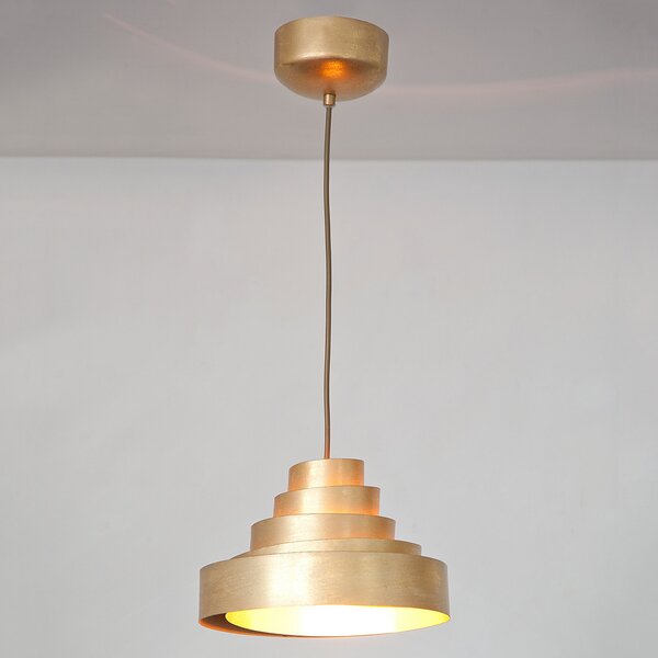 Holländer Comparsa - lampă pendul formă spirală, reglabil, Auriu / Alamă, Camera de zi / sufragerie, Metal, Design