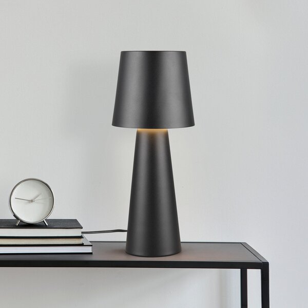 Trio Lighting Lampă de masă Nubian, negru, înălțime 40 cm, metal, E27, Negru, Camera de zi / sufragerie, Metal, Modern