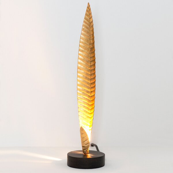 Holländer Lampă de masă Penna auriu înălțime 38 cm, Auriu / Alamă, Camera de zi / sufragerie, Metal, Modern