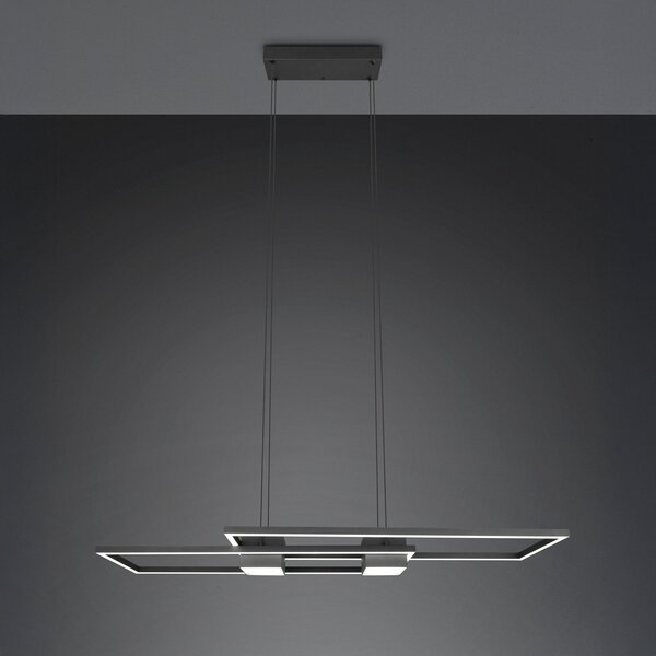 Trio Lighting Lampă suspendată LED Albany, negru, 100 x 28 cm, aluminiu CCT dimabil, reglabil, Negru, Camera de zi / sufragerie, Aluminiu, Modern