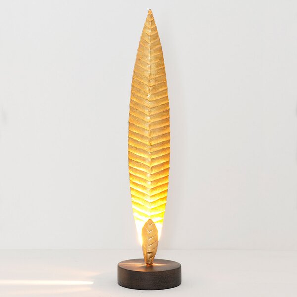 Holländer Lampă de masă Penna auriu înălțime 38 cm, Auriu / Alamă, Camera de zi / sufragerie, Metal, Modern
