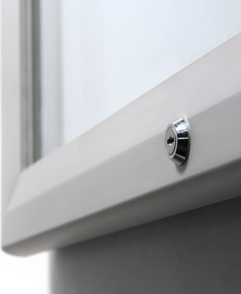 Vitrina de exterioare cu incuietoare pentru informatii 6 x A4 - spate din tabla, ignifuga, tip T, aluminiu