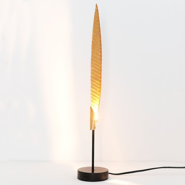 Holländer Lampă de masă Penna auriu înălțime 51 cm, Auriu / Alamă, Camera de zi / sufragerie, Metal, Modern