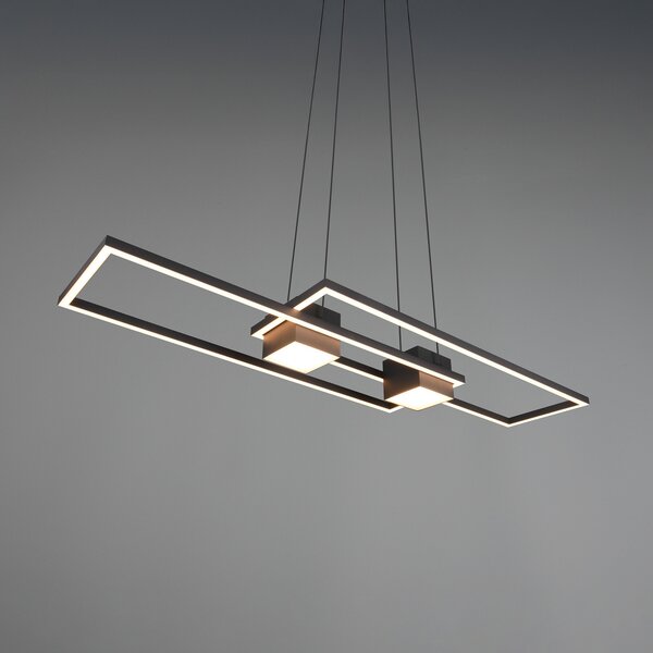 Trio Lighting Lampă suspendată LED Albany, negru, 100 x 28 cm, aluminiu CCT dimabil, reglabil, Negru, Camera de zi / sufragerie, Aluminiu, Modern