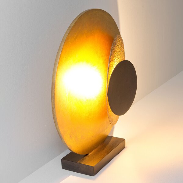 Holländer Lampă de masă LED La Bocca, H=43 cm, auriu-maro, Auriu / Alamă, Camera de zi / sufragerie, Metal, Modern