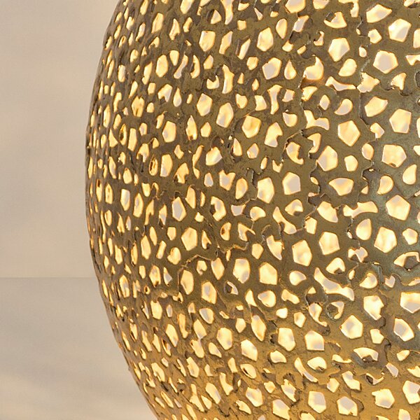 Holländer Lampă de masă Lily Grande, Ø 43 cm, auriu, reglabil, Auriu / Alamă, Camera de zi / sufragerie, Metal, Modern