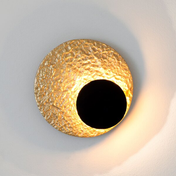 Holländer Aplică de perete LED Infinity pe auriu, Ø 20 cm, reglabil, Auriu / Alamă, Camera de zi / sufragerie, Metal, Modern