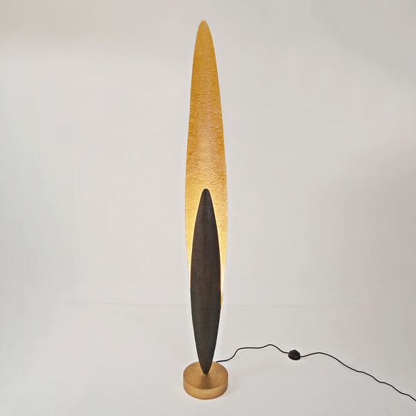 Holländer Lampă de podea Lingua, auriu, Auriu / Alamă, Camera de zi / sufragerie, Metal, Design