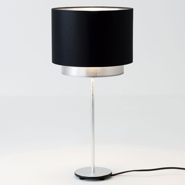 Holländer Lampă de masă Mattia, chintz negru/argintiu, Metalic, Camera de zi / sufragerie, Metal, Design