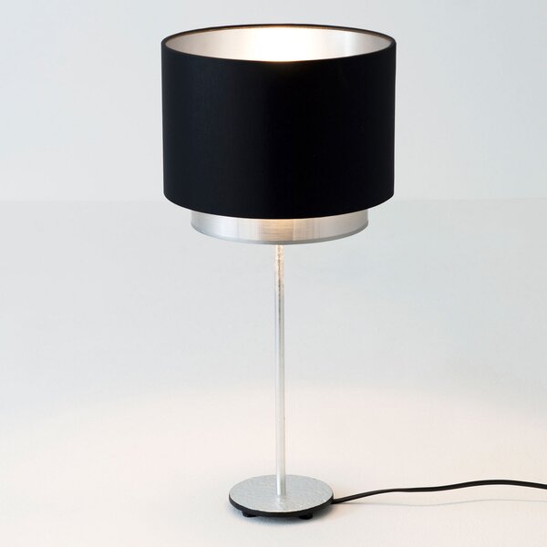 Holländer Lampă de masă Mattia, chintz negru/argintiu, Metalic, Camera de zi / sufragerie, Metal, Design