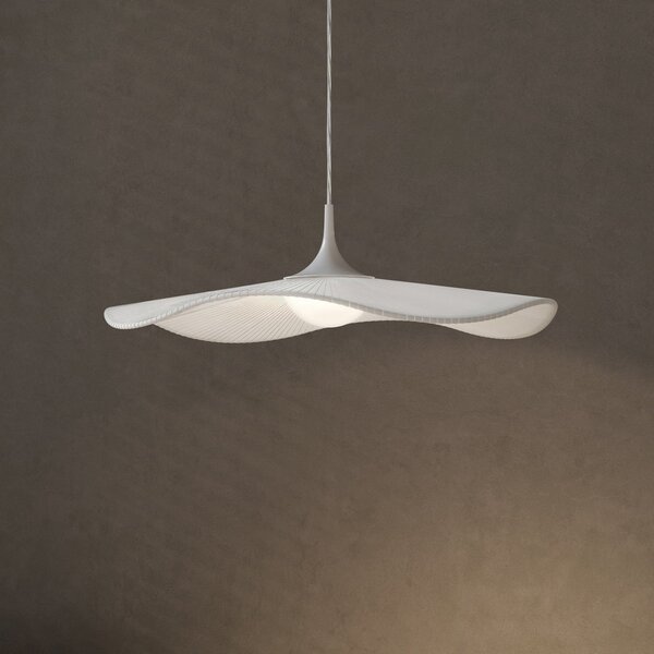 Bover Lampă suspendată LED Mediterránia, alb, Ø 52 cm, plastic, reglabil, Alb, Camera de zi / sufragerie, Plastic, Design