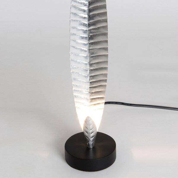 Holländer Lampă de masă Penna silver înălțime 38 cm, Metalic, Camera de zi / sufragerie, Metal, Design