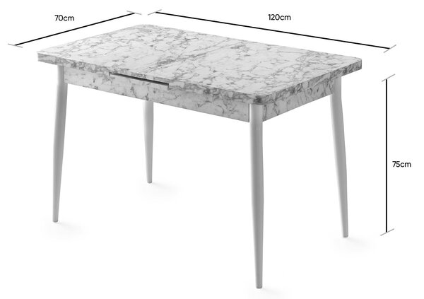 Masă de sufragerie extensibilă (pentru 6 persoane) Aimee (multicolor). 1088251