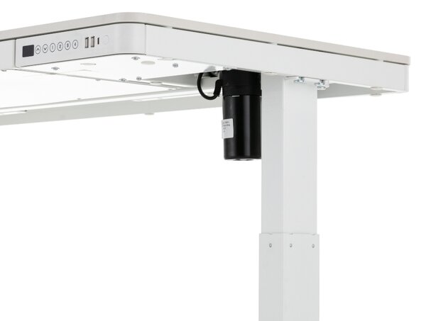 Birou OfficeTech 2 reglabil pe inaltime, 120 x 60 cm, alb