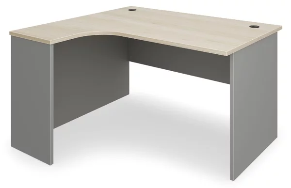 Birou de coltar SimpleOffice 140 x 120 cm, stanga, stejar deschis / gri