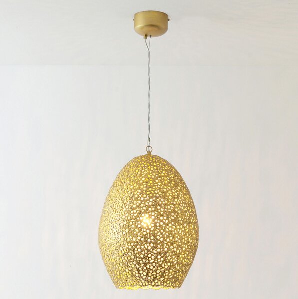 Holländer Lampă suspendată Cavalliere, aur, Ø 34 cm, reglabil, Auriu / Alamă, Camera de zi / sufragerie, Metal, Design