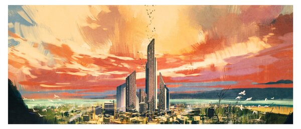 Tablou - Orașul pictat (120x50 cm)