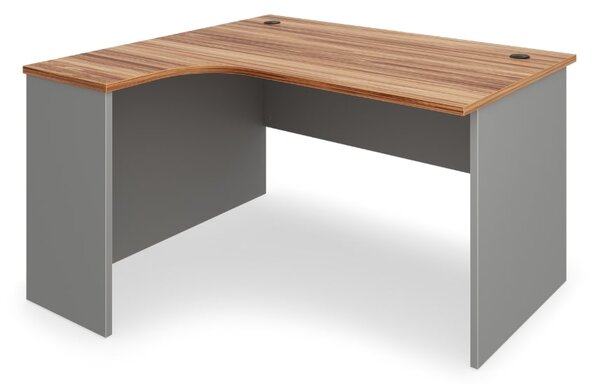 Birou de coltar SimpleOffice 140 x 120 cm, stanga, nuc / gri