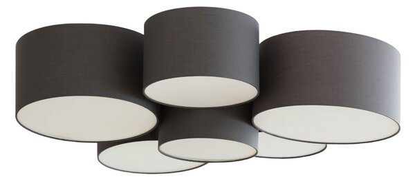 Plafoniere Lindby, Maureka, reglabil, Negru, Camera de zi, Țesătură / Textil, Modern