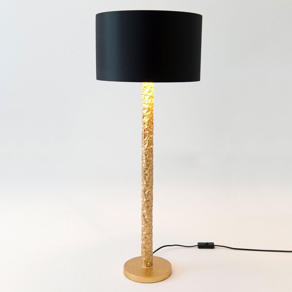 Holländer Lampă de masă Cancelliere Rotonda negru / aur 79 cm, Auriu / Alamă, Camera de zi / sufragerie, Țesătură / Textil, Design