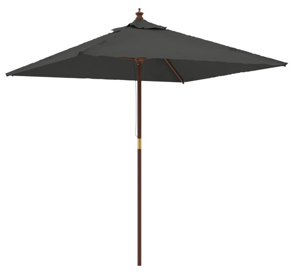 Umbrelă soare de grădină stâlp din lemn antracit 198x198x231 cm