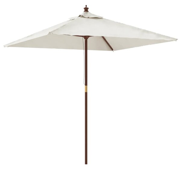 Umbrelă soare de grădină stâlp din lemn nisipiu 198x198x231 cm